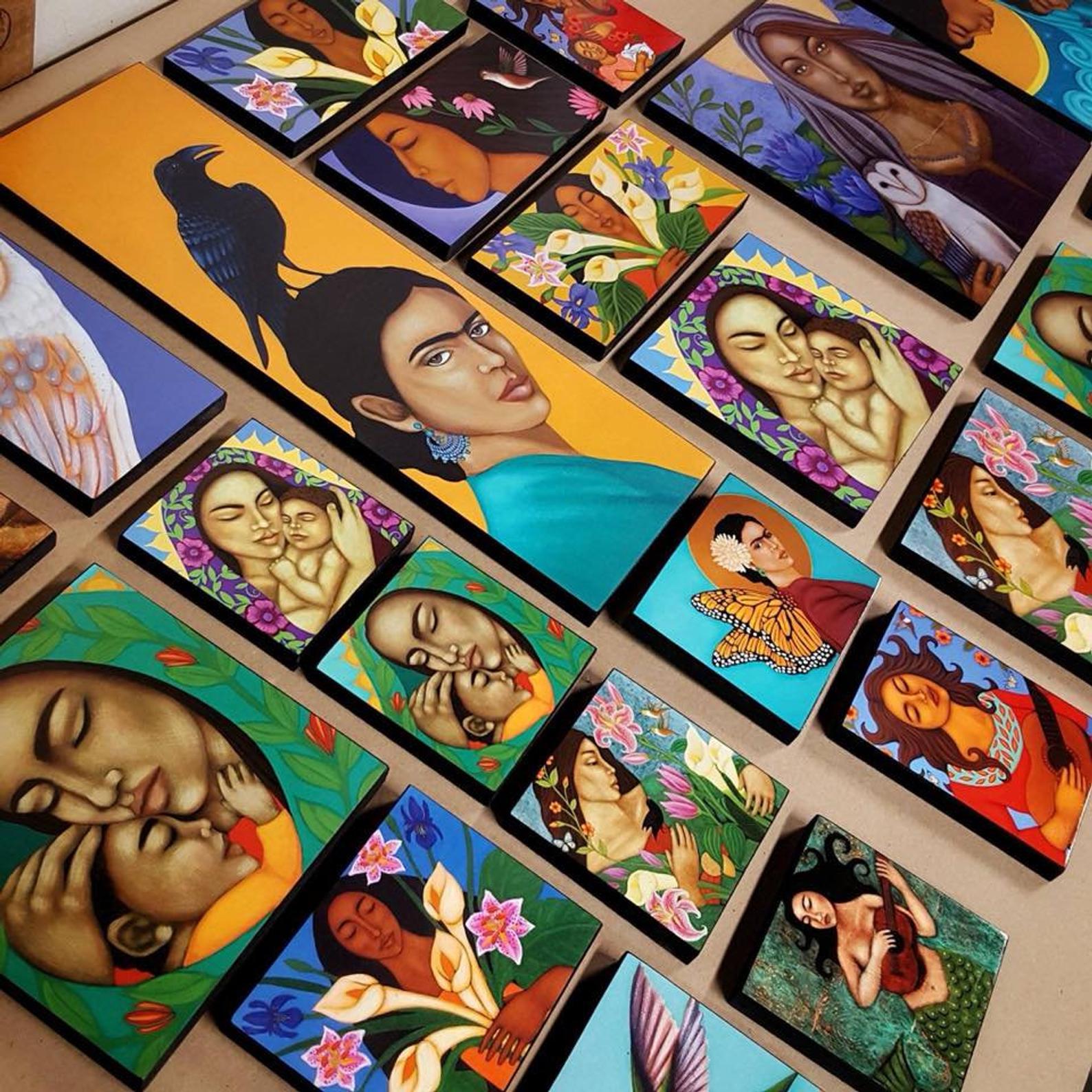 Flower Seller Mexican Folk Art Inspired Print of original Painting